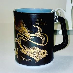 Vintage Zodiac Milk Glass Mug - Pisces